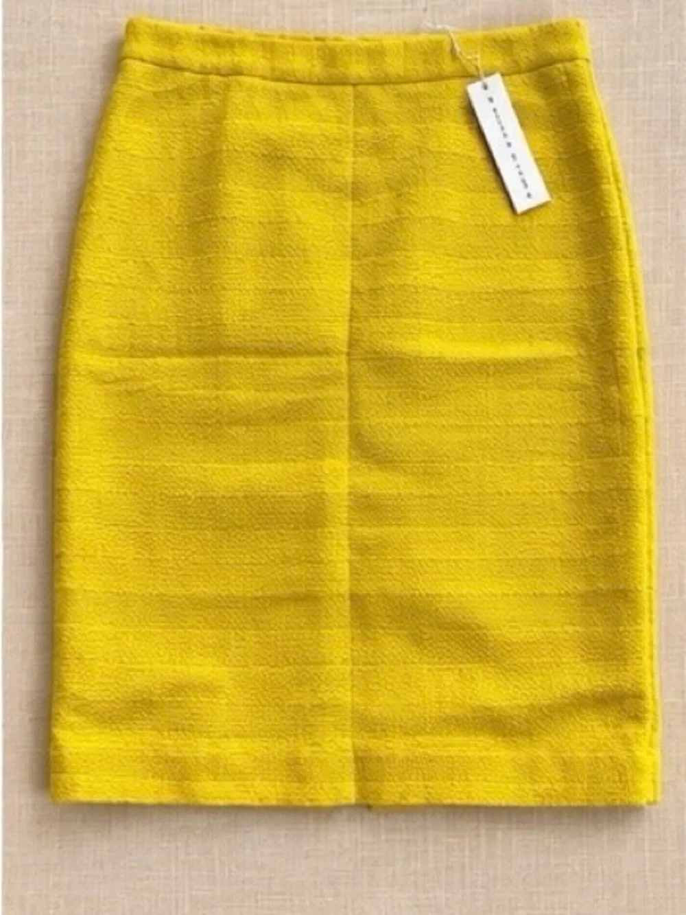 Trina Turk Canary Yellow Textured Pencil Skirt Size 10 NWT